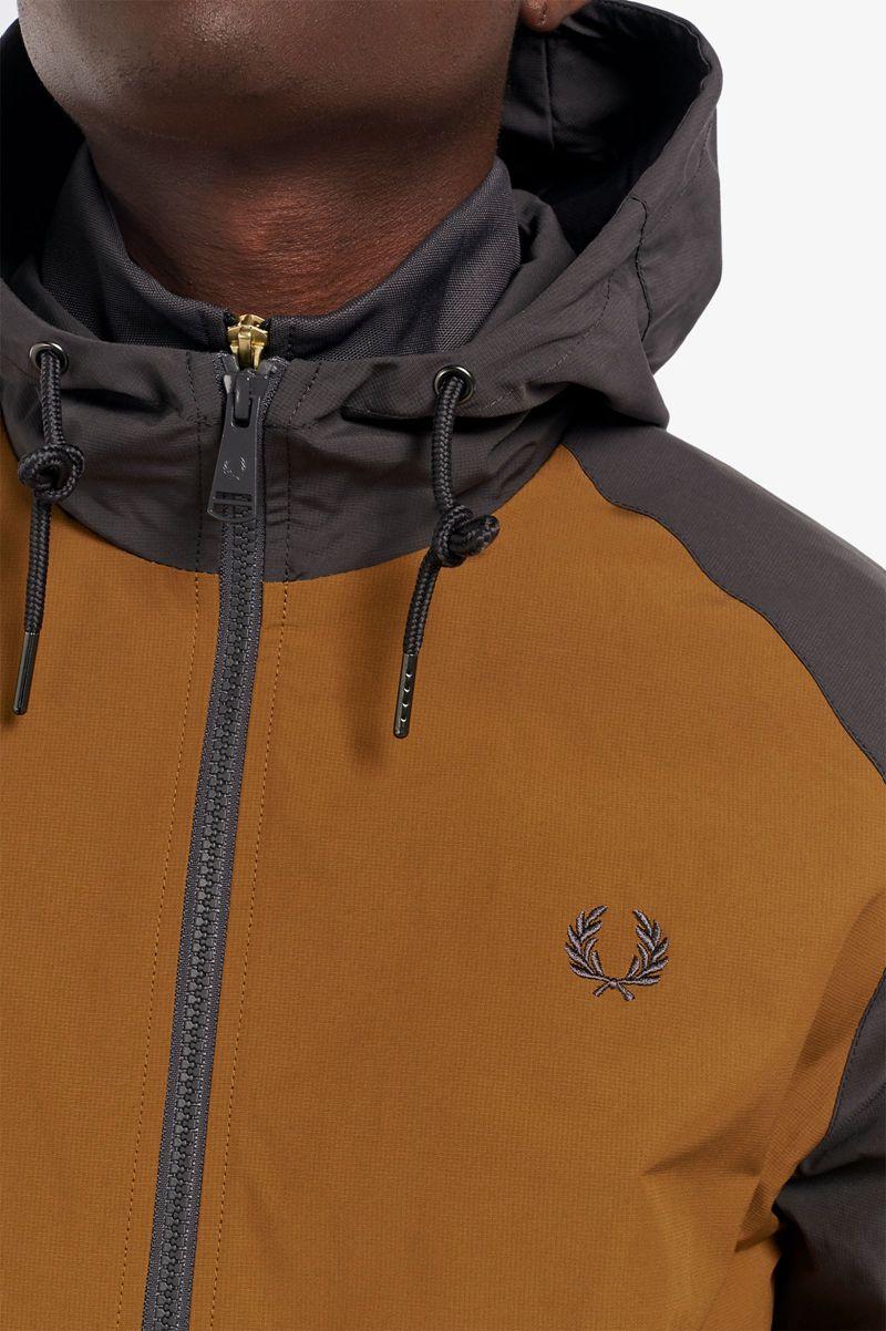 Black Fred Perry Colour Block Sailing Men's Jackets | PH 1185QMAZ